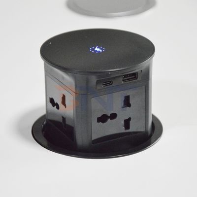 Chargeur sans fil BNT Automatique Pneumatique Pop-up Evier de cuisine robinet Nouveau design de table 4 prises Automatique moderne