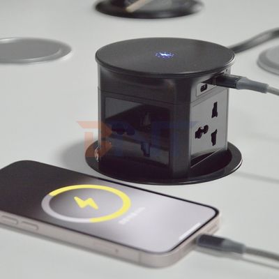 Chargeur sans fil BNT Automatique Pneumatique Pop-up Evier de cuisine robinet Nouveau design de table 4 prises Automatique moderne