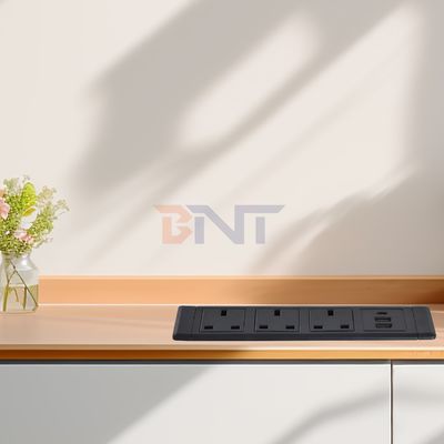 3UK Outlets Sockets électriques multifonctionnels de bureau avec prise électrique 3AC et 2*USB A+1*USB C