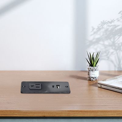 Prise de courant de table pour canapé en plastique avec 1 prise de courant standard US et port USB A+C