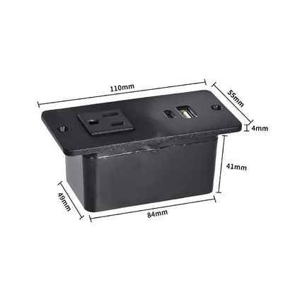 Prise de courant de table pour canapé en plastique avec 1 prise de courant standard US et port USB A+C