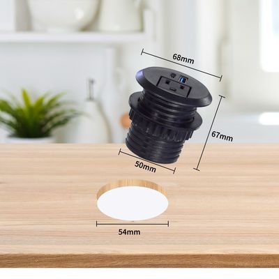 50 mm boucles de prise électrique et prises us prises standard avec port de charge USB de type C