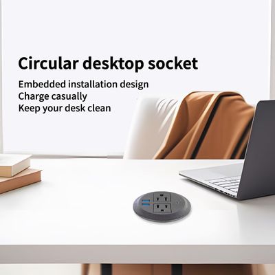 Ensemble de canapé rond avec prise de courant électrique intégrée, 2 prises de courant standard US et double prise de chargement USB A, mobilier moderne