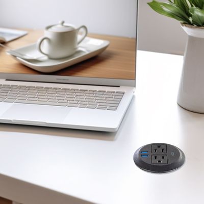 Ensemble de canapé rond avec prise de courant électrique intégrée, 2 prises de courant standard US et double prise de chargement USB A, mobilier moderne