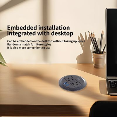Ensemble de canapé rond avec prise de courant électrique intégrée, 2 prises de courant standard US et double prise de chargement USB A, mobilier moderne