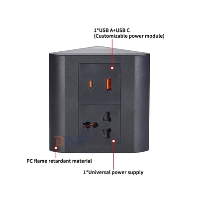 Prise universelle pour bureau et maison, 1 sortie, prise de courant de table avec sorties USB A+C, IP44 pour plusieurs appareils