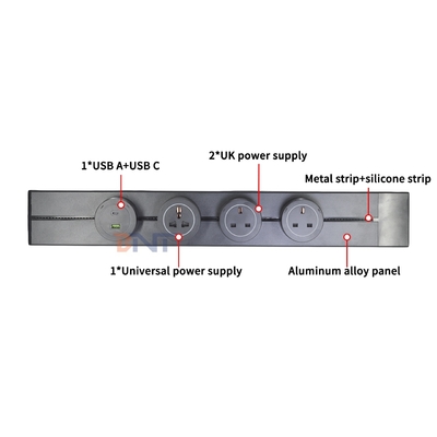 Nouveau style Convient Monté sur le mur Multi-Soutickets Power Rail Socket Track Socket électrique amovible