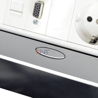 Socket électrique de table en alliage d'aluminium avec prise électrique EU avec configurations modulaires