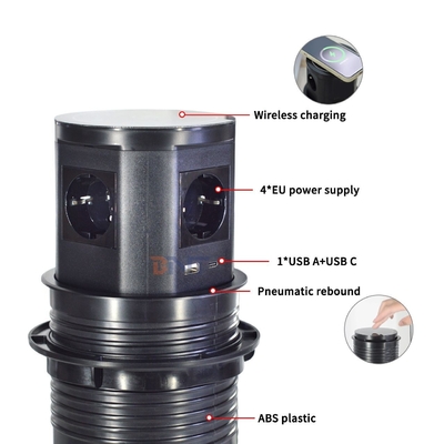 Cuisine Pneumatique cachée prise d'alimentation sans fil avec 4 prises AC et USB A + C