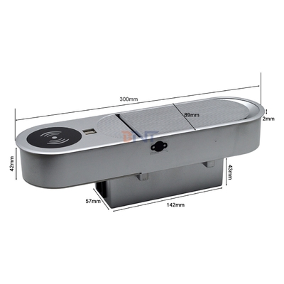 Prise de courant de bureau multifonctionnelle avec 2 sorties de charge CA et 2 USB A et chargeur sans fil