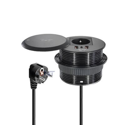 Tableau ou canapé de conception intégré prise d'alimentation EU Standard Socket avec 2 ports de charge de type A+1 de type C