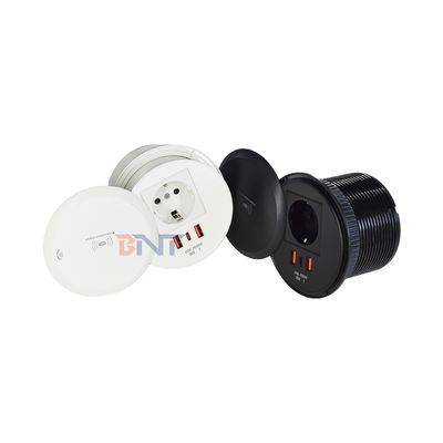 Tableau ou canapé de conception intégré prise d'alimentation EU Standard Socket avec 2 ports de charge de type A+1 de type C