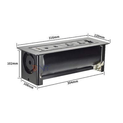 Multimédia bureau tournant commutateur prise/verrouillage de table prise d'alimentation/table de conférence Panneau monté