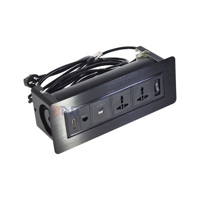 Multimédia bureau tournant commutateur prise/verrouillage de table prise d'alimentation/table de conférence Panneau monté