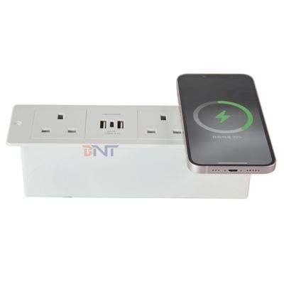 Sockets électriques multifonctionnels de bureau avec prise électrique 2AC et prise de charge USB A + C