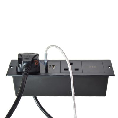 Sockets électriques multifonctionnels de bureau avec prise électrique 2AC et prise de charge USB A + C