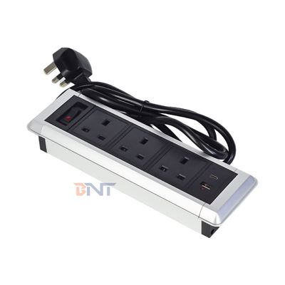 Sockets électriques multifonctionnels de bureau avec prise électrique intégrée USB A + USB C Sockets de charge