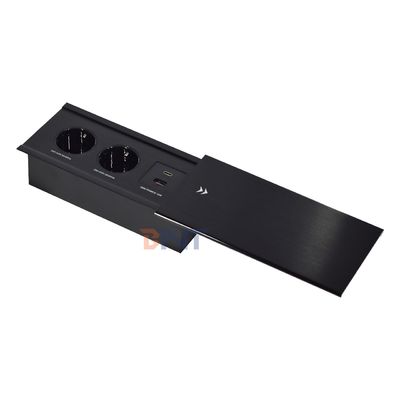 Réservoir d'alimentation électrique Euro Tabletop 2 prises de courant alternatif USB A+C IP44 16A Courant nominal pour bureau