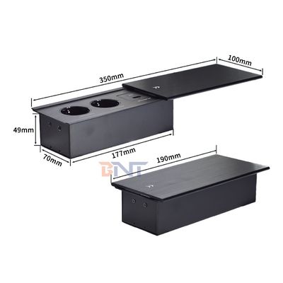Réservoir d'alimentation électrique Euro Tabletop 2 prises de courant alternatif USB A+C IP44 16A Courant nominal pour bureau