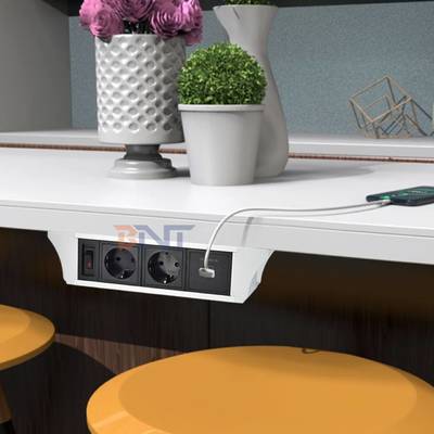 EU flexible installé sous les tables/chaises/sofa bord de la bande d'alimentation des prises d'extension électriques suspendues avec port USB
