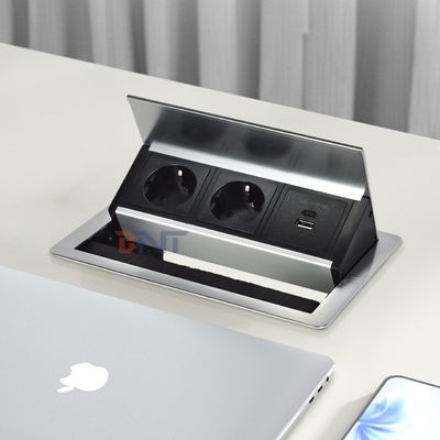Fabrique personnalisé Bureau brosse Table Flip Couverture 20W prise USB caché Bureau alimentation Grommet