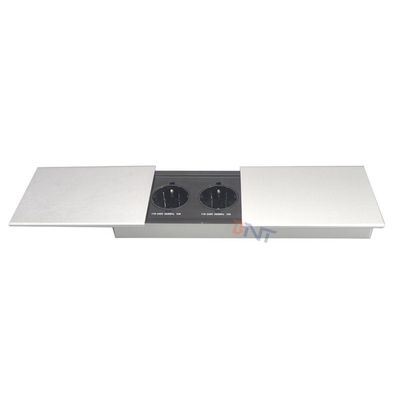 Prise de courant de bureau à ouverture coulissante pour bureaux, bureaux, salles d'étude et comptoirs avec installation encastrée