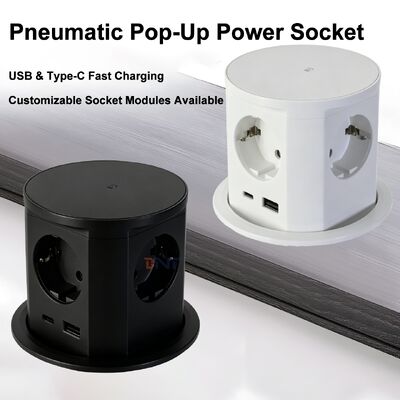 Utilisation commerciale IP44 4 prises de courant AC 16A ABS prise de courant pneumatique USB Ports A + C PD20W Charge