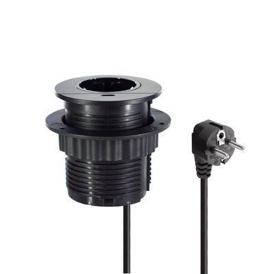 Ensemble canapé rond avec prise de courant intégrée et table avec prise de charge USB de type C