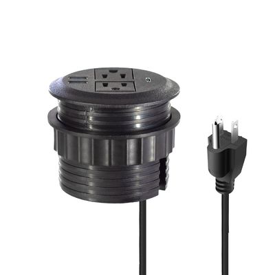 Ensemble de canapé rond avec prise de courant électrique intégrée, 2 prises de courant standard US et double prise de chargement USB A, mobilier moderne