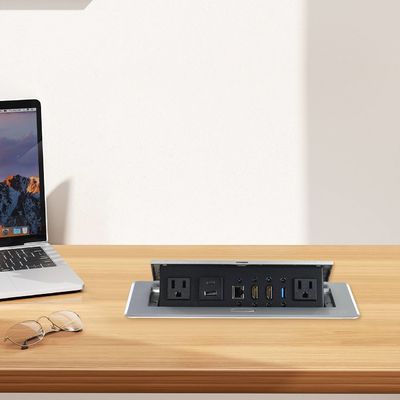 Pour prise de courant de table escamotable en alliage d'aluminium Smart Office approuvée UL avec configurations modulaires