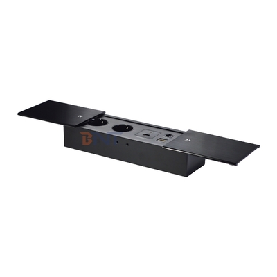 Double Silp Open Euro Tabletop Socket électrique Slip-Open 2 prises de courant alternatif et USB A + C IP44 pour une utilisation au bureau