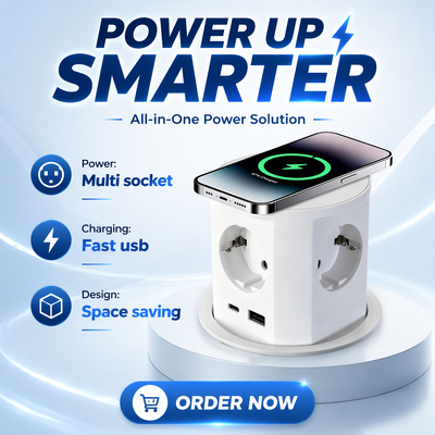 Utilisation commerciale IP44 4 prises de courant AC 16A ABS prise de courant pneumatique USB Ports A + C PD20W Charge